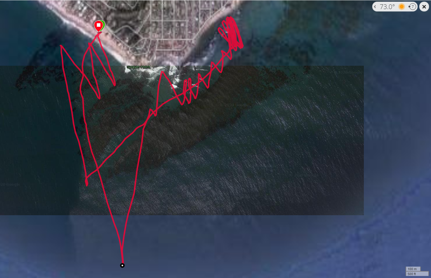 2020-10-26 GPS Track Windsurfing from Moran Lake.png